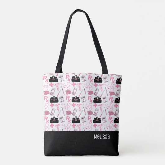 Medische patroon - Roze Canvas tas (Achterkant)