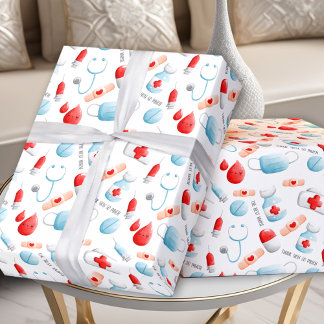 Medische patroonnaam Tekstverpleegster Cadeaupapier