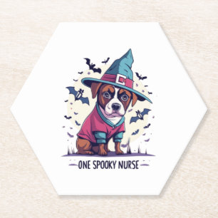 Medische Paws en Haunting Howls Een Spooky Verplee Kartonnen Onderzetters