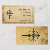 Medische perkament met visitekaartjes (Voorkant / Achterkant)