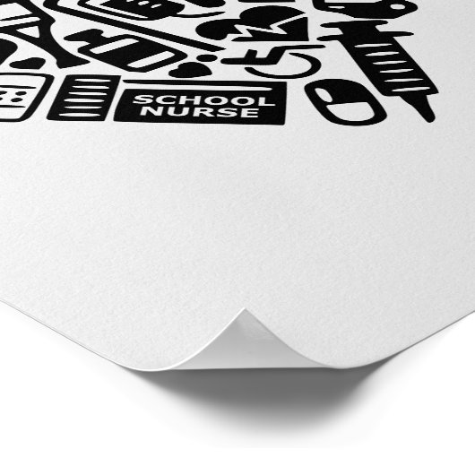 Medische pictogrammen op school; gezondheidszorg poster (Hoek)