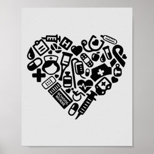 Medische pictogrammen op school; gezondheidszorg poster
