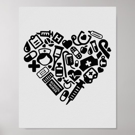 Medische pictogrammen op school; gezondheidszorg poster (Voorkant)