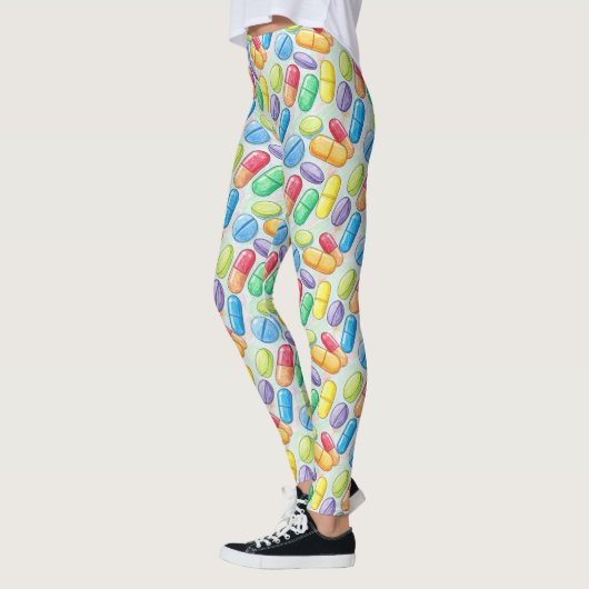 Medische pil en capsulepatroon Leggings (Links)