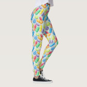 Medische pil en capsulepatroon Leggings (Rechts)