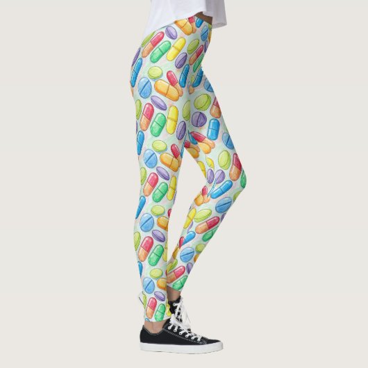 Medische pil en capsulepatroon Leggings (Rechts)