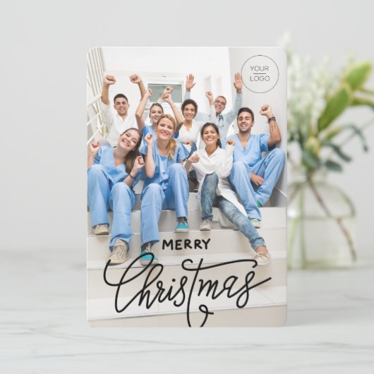 Medische Praktijk Maatwerk Logo Bericht Kerstmis Feestdagenkaart (Staand voorkant)