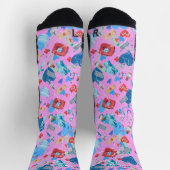 Medische print op sterke roze achtergrond sokken (Top)