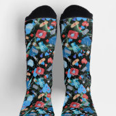 Medische print op zwarte achtergrond sokken (Top)