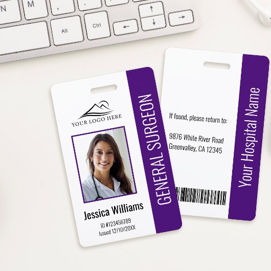 Medische professional aangepaste foto en tekst paa badge
