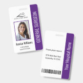 Medische professional aangepaste foto en tekst paa badge (Voor- en achterkant)