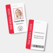 Medische professional aangepaste foto en tekst roo badge (Voor- en achterkant)