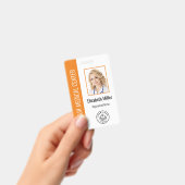 Medische professional aangepaste foto & tekst oran badge (Handheld)