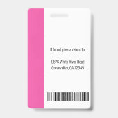 Medische professional aangepaste foto & tekst roze badge (Achterkant)