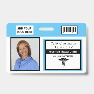 Medische professional naam foto badge scanner code