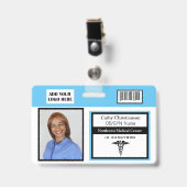 Medische Professional Naam Foto Badge Scanner Code (Voorzijde met clip)