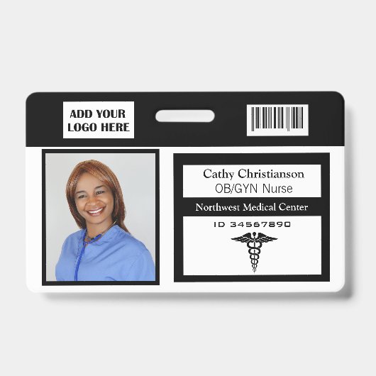Medische professional naam foto badge scanner code (Voorzijde)