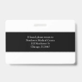 Medische professional naam foto badge scanner code (Achterkant)