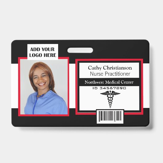 Medische professional naam foto badge scanner code (Voorzijde)