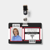 Medische professional naam foto badge scanner code (Voorzijde met clip)