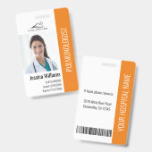 Medische professionalen aangepaste foto- en tekst- badge (Voor- en achterkant)
