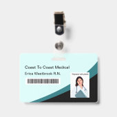 Medische professionals personeel pasfoto ID barcod Badge (Voorzijde met clip)