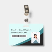 Medische professionals personeel pasfoto ID barcod Badge (Achterkant met clip)