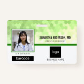 Medische Professionele Foto en Logo Groen Badge (Voorkant)
