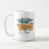 Medische professionele geloofsbrieven Retro Kerstm Koffiemok (Links)