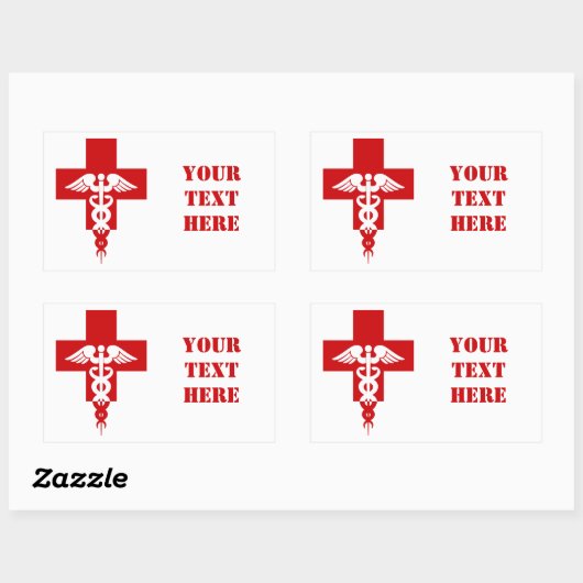 Medische professionele stickers, aanpassen rechthoekige sticker (Vel)