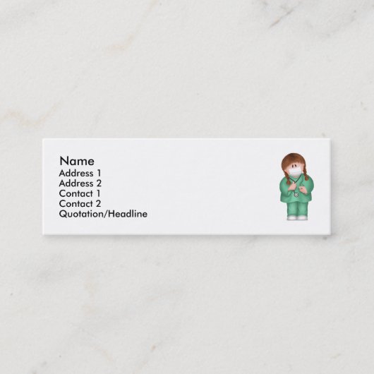 Medische profielkaart mini visitekaartje (Voorkant)