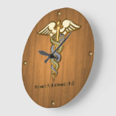 Medische pros - Teak (persoonlijke wandklok) Grote Klok (Hoek)