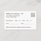 Medische psycholoog Kantoor Benoemingsherinnering Afsprakenkaartje (Voorkant)