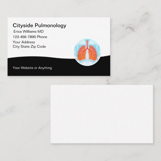 Medische Pulmonologie Longarts Visitekaartjes (Voorkant / Achterkant)