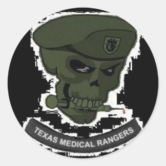 Medische rangers met schedel ronde stickers