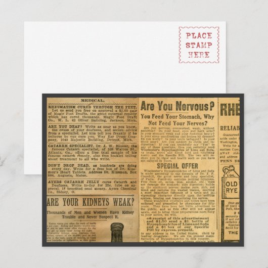 Medische reclame 1907 briefkaart (Voorkant / Achterkant)