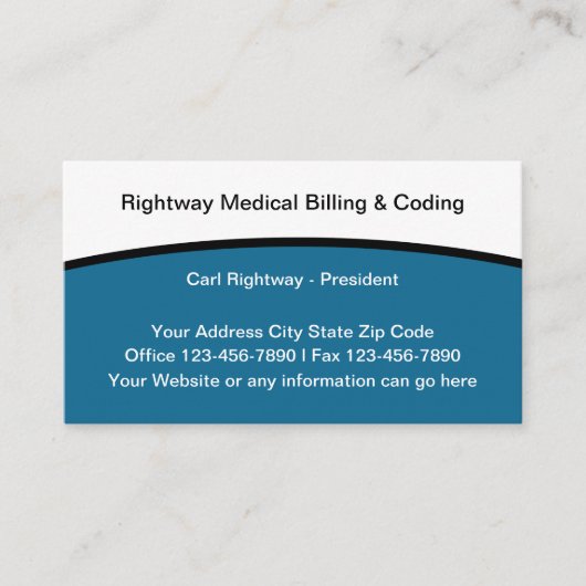 Medische rekening en codeerdiensten visitekaartje (Voorkant)
