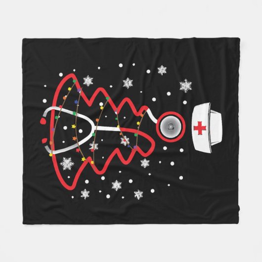 Medische RN NUrse, Vrolijk kerstfeest Fleece Deken (Voorkant (Horizontaal))