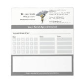 Medische Rod Zilver Caduceus Zwart Goud Afspraak Notitieblok (Voorkant)