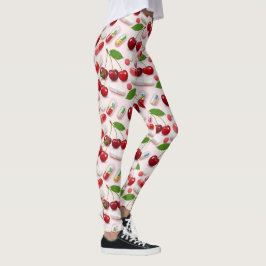 Medische rode kers & roze pil Leggings