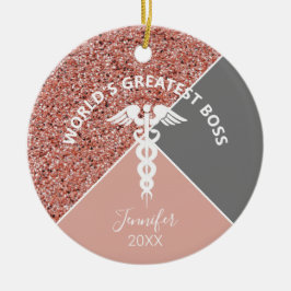 Medische Roos Gold voor verpleegsters, persoonlijk Keramisch Ornament