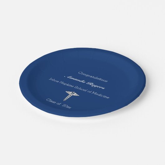 Medische School Afstuderen, Caduceus, Aangepast Papieren Bordje (Gekanteld)