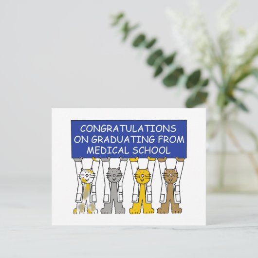 Medische school Afstuderen gefeliciteerd Briefkaart (Staand voorkant)