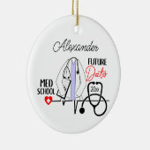 Medische School Toekomst Doctor Kerstboom Keramisch Ornament (Rechts)