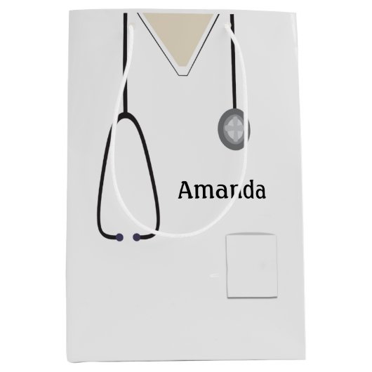 Medische scrubs White MGB Medium Cadeauzakje (Voorkant)