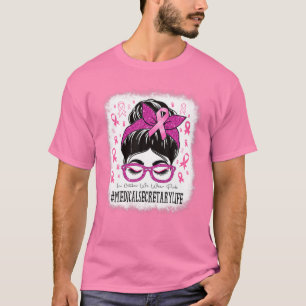 Medische secretaris Bun Women Breast Cancer Aw T-shirt