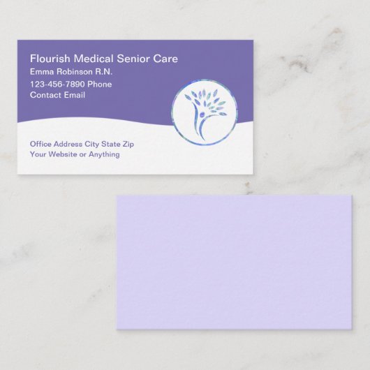 Medische Senior Care Thema Visitekaartjes (Voorkant / Achterkant)