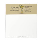 Medische slang Beige Bowl Hygieia Gold Caduceus Notitieblok (Voorkant)