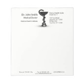 Medische slang Black Bowl Hygieia White Caduceus Notitieblok (Voorkant)