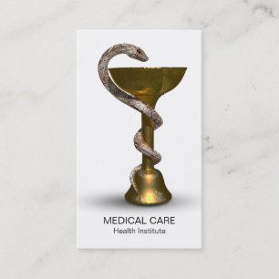 Medische slang Bowl Hygieia Bronze White Caduceus Visitekaartje